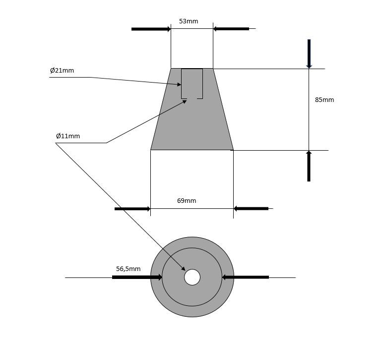 Wellenanode - konische Form - Welle ø 50 mm