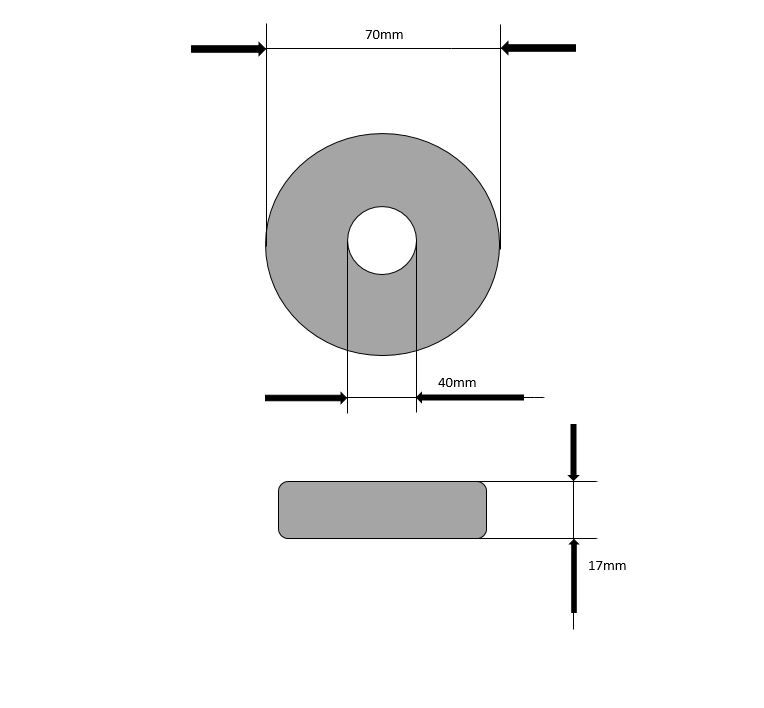 Wellenanode - flache Bauform - Welle ø 40 mm