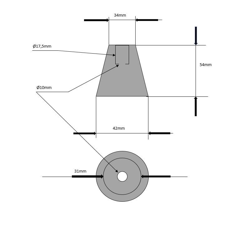 Wellenanode - konische Form - Welle ø 30 mm