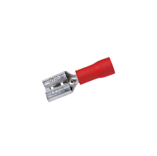 Flachsteckhülsen 6,35 mm, 0,5-1,5 mm², rot, 50 Stück