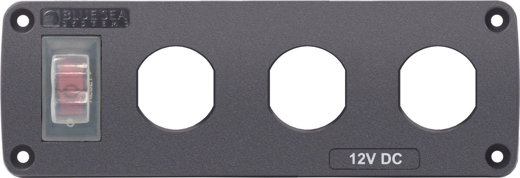 BLUE SEA - Water-Resistant Panel, 3-way, empty - 12V DC