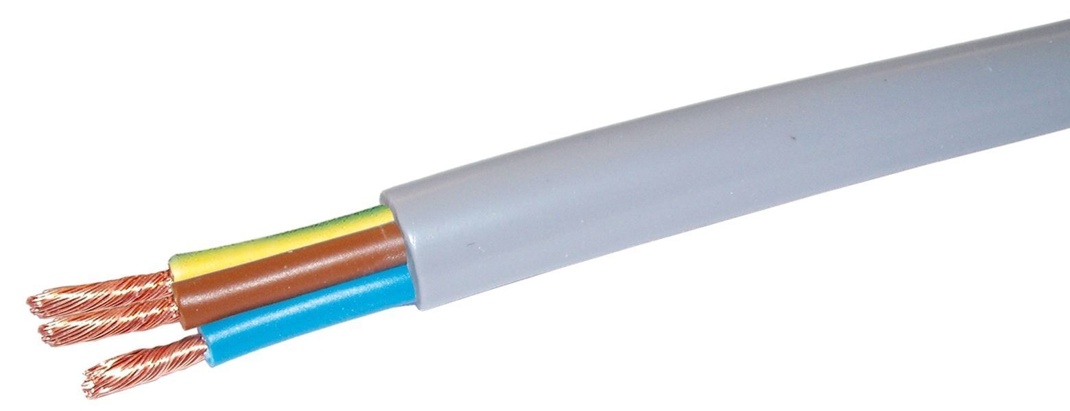 Kabel - Kunststoffschlauchleitung, grau - 3 x 1,5 mm²