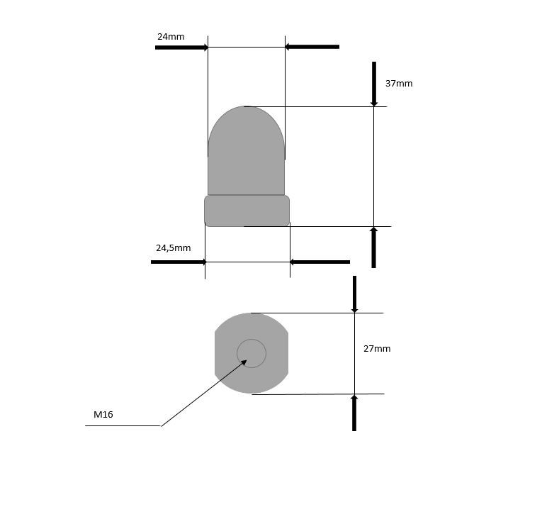 Wellenanode - Hutmutter Innengewinde ø 22/25 mm M16 x 200