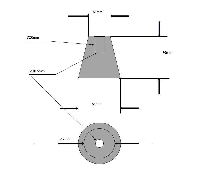Wellenanode - konische Form - Welle ø 45 mm