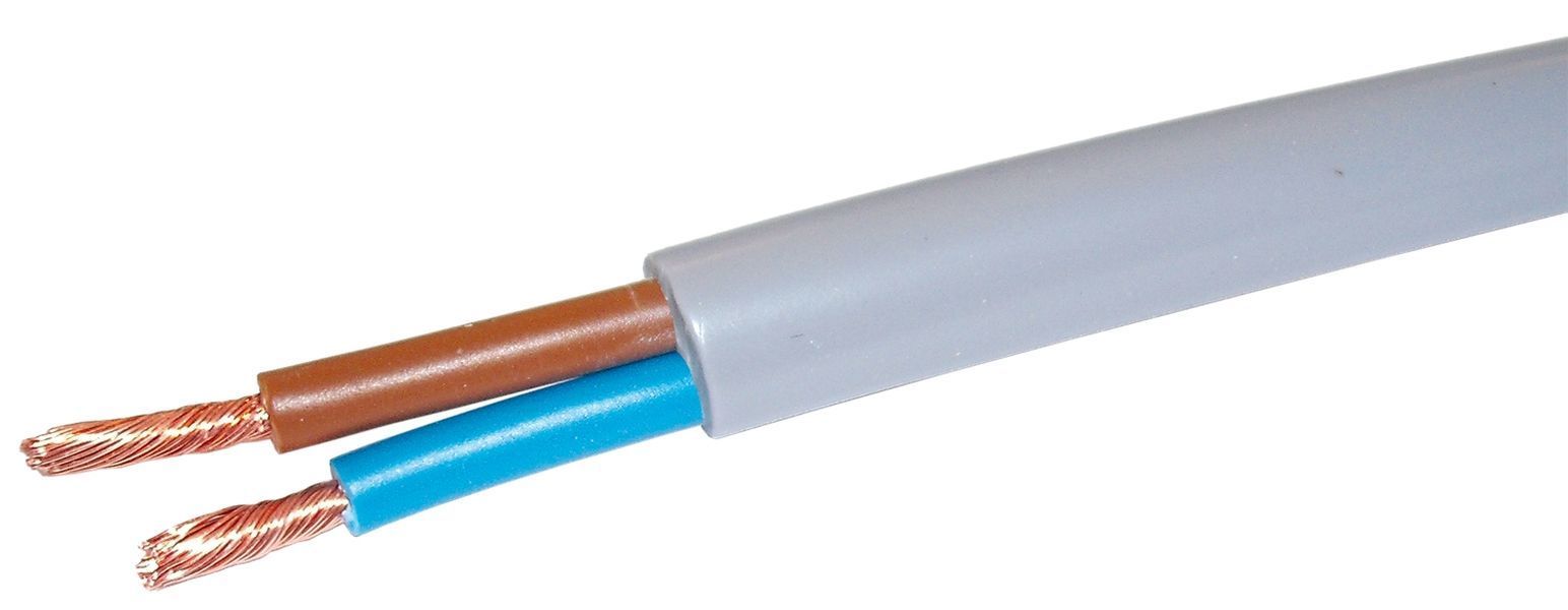 Plastic tubing, gray - 2 x 1.5 mm² cable