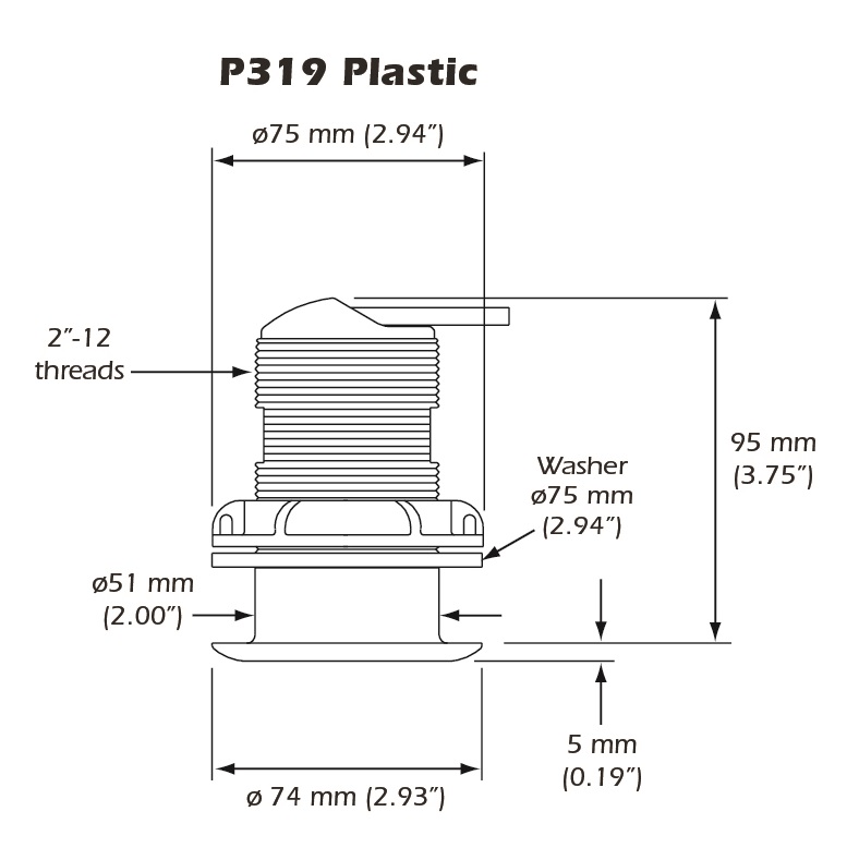 AIRMAR - P319 - 50/200 kHz DT Durchbruchgeber xSonic