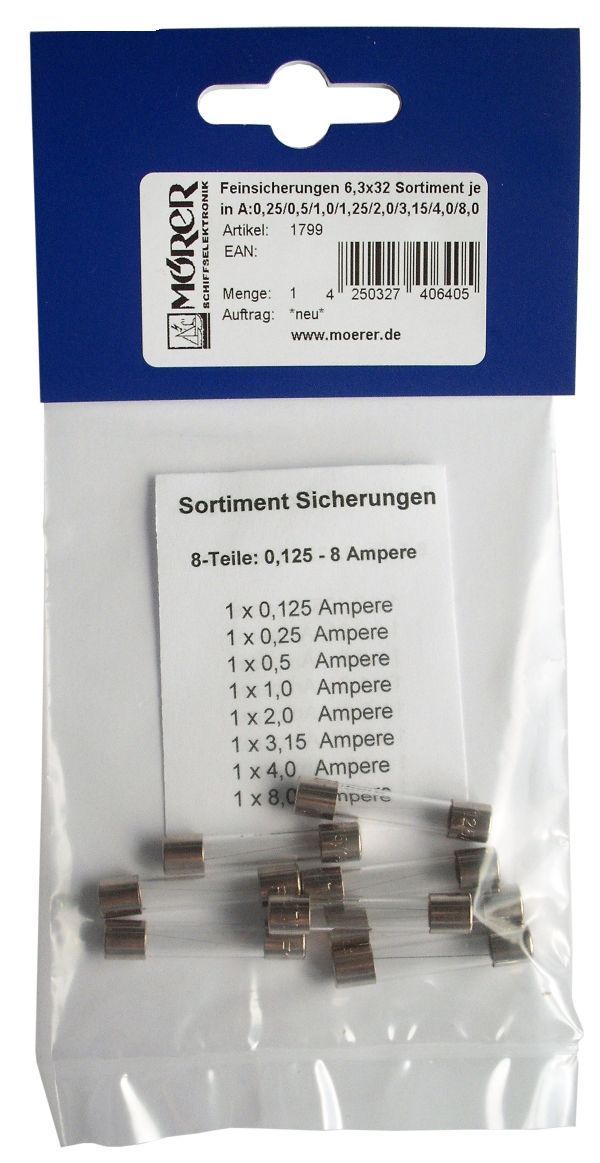 Sortiment Feinsicherungen - 6,3 x 32 mm