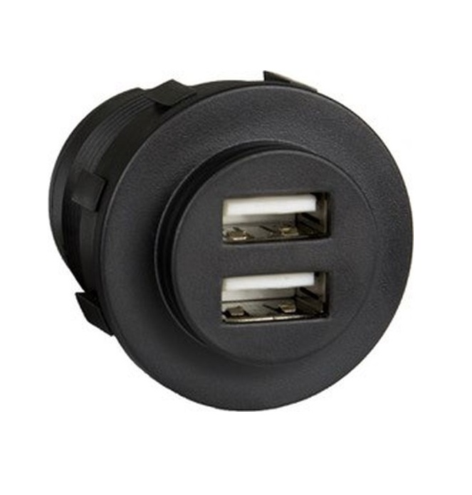 USB Doppel-Einbausteckdose 5A mit Deckel