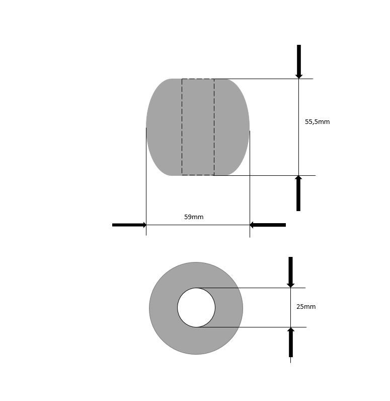 Wellenanode - nussförmig - Welle ø 25 mm