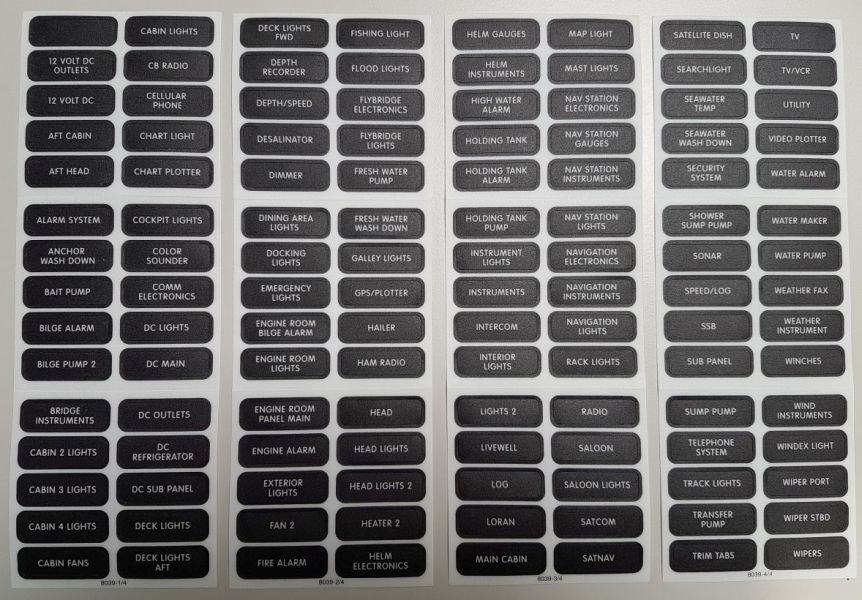 BLUE SEA - BLUE SEA - Klebeetiketten - Label Kit DC Panel Ex