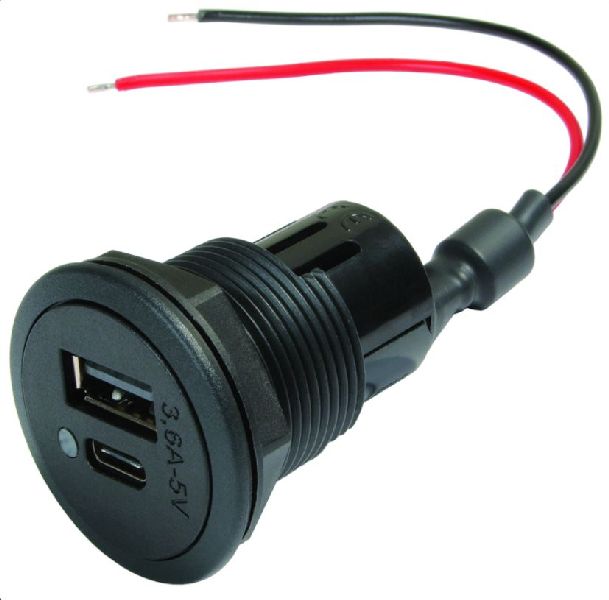 PHILIPPI - USB Einbausteckdose USB C/A 3,6 Ampere