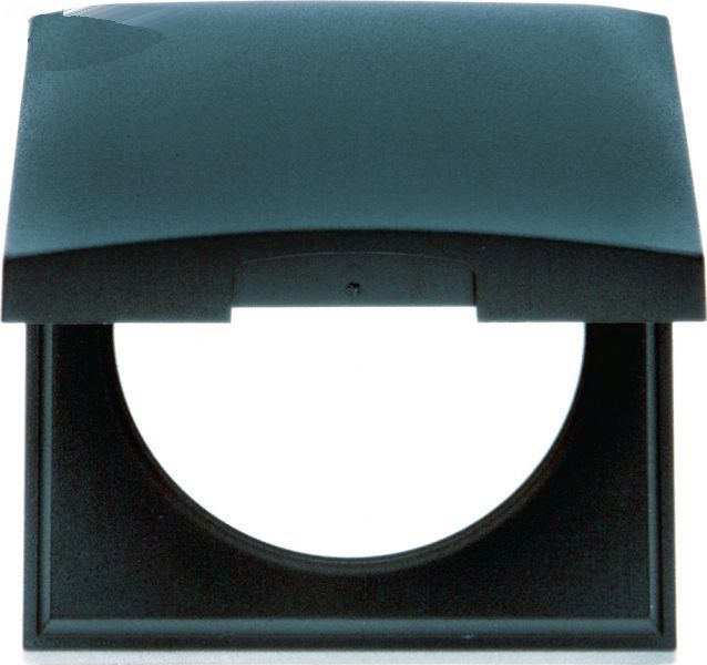 BERKER - Abdeckrahmen mit Klappdeckel, schwarz