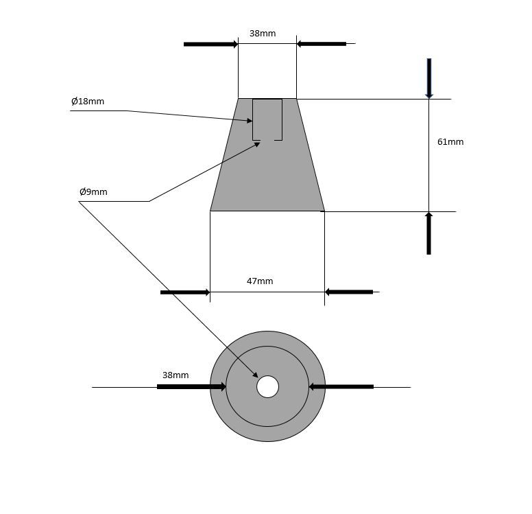 Wellenanode - konische Form - Welle ø 35 mm