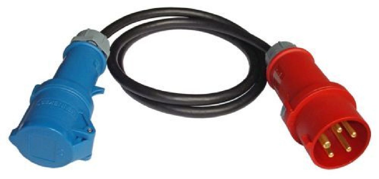 Adapter - CEE-Stecker 5-polig auf CEE-Kupplung 3-polig