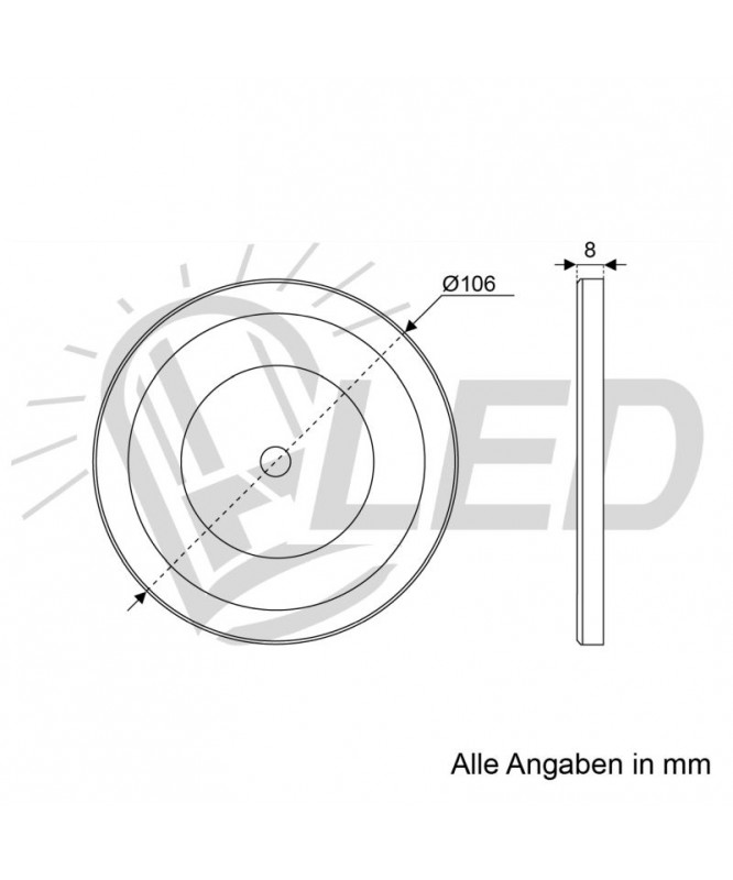 LED-Aufbauleuchte, 6,2 Watt, dimmbar