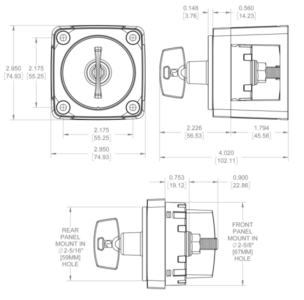 BLUE SEA -  300 A - Batterie Hauptschalter, m-Serie